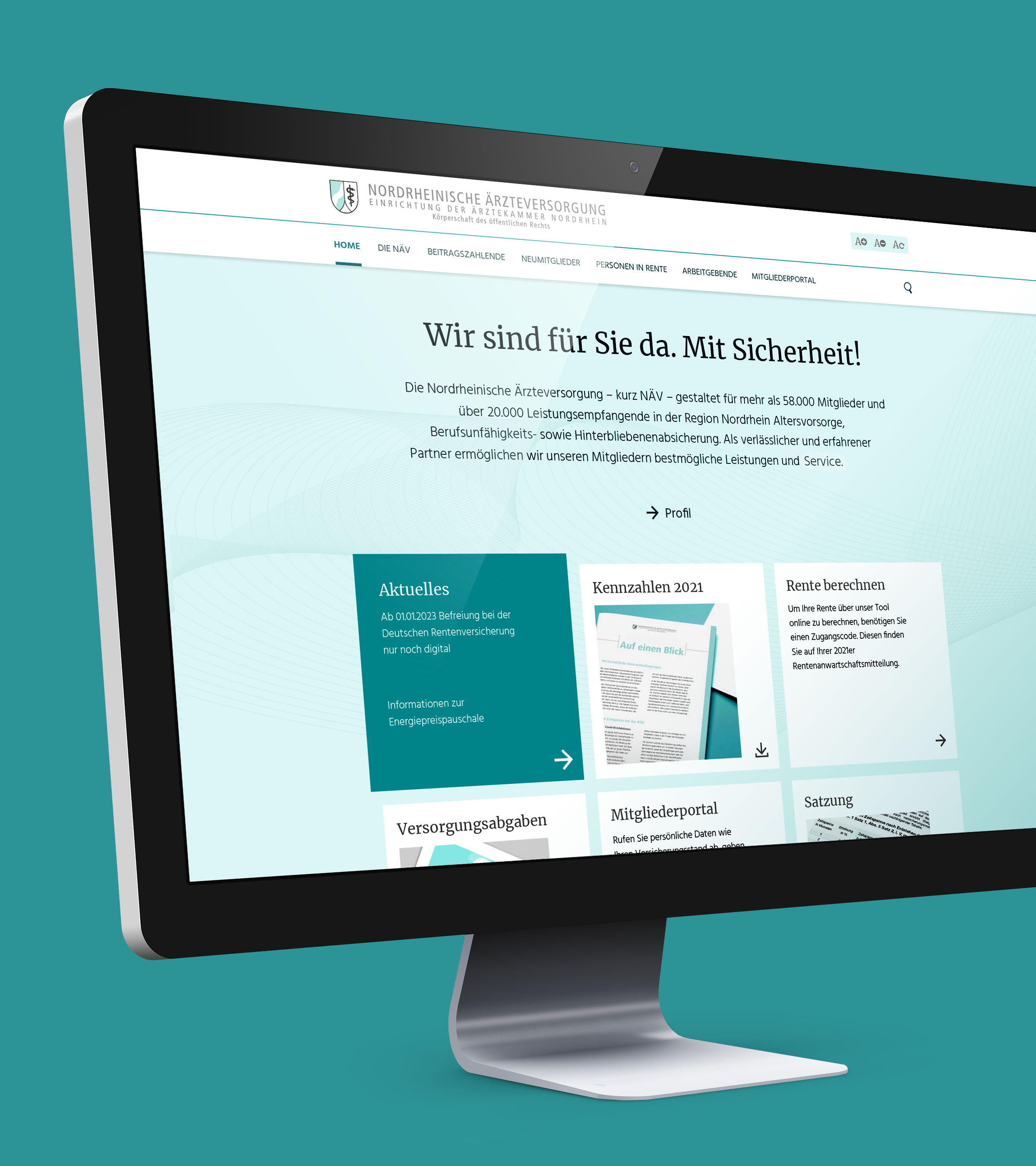 Website Nordrheinischen Ärzteversorgung (NÄV)